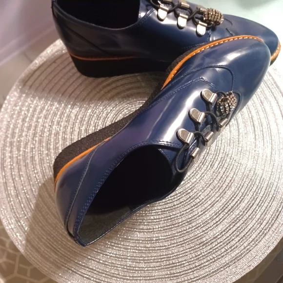 Rebecca minkoff navy leather oxfords sz 9.5 - Picture 1 of 3
